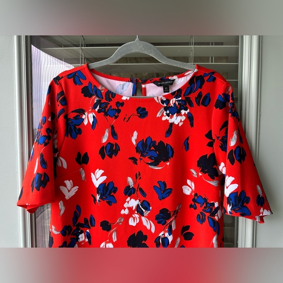 🔥Banana Republic Women’s Dress Red Floral Medium Size 10 - Picture 5 of 8